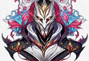 jhin for league of legends game tattoo idea