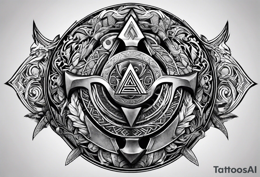 Valhalla round
shield axe sword valknut tattoo idea Valhalla round
shield axe sword valknut tattoo idea