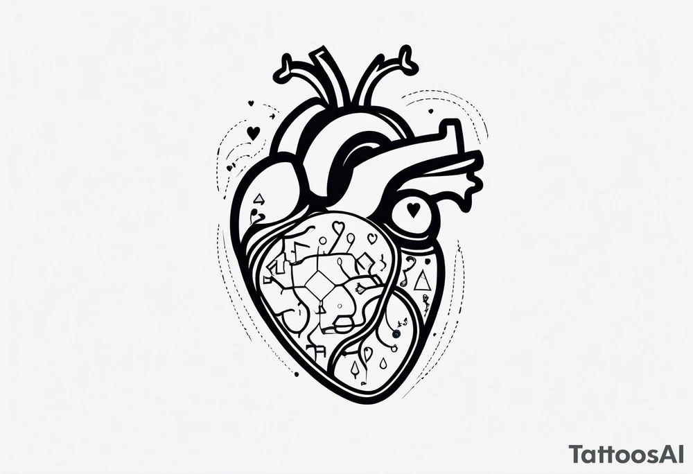 AI Tech heart and mind tattoo idea