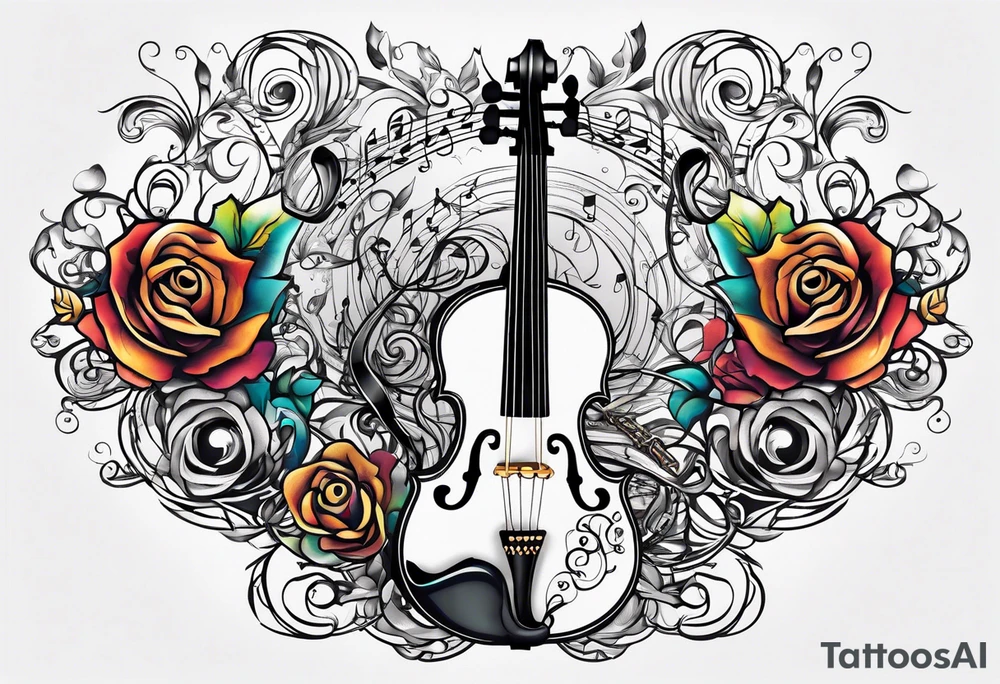 4 different tangled line designs representing music tattoo idea