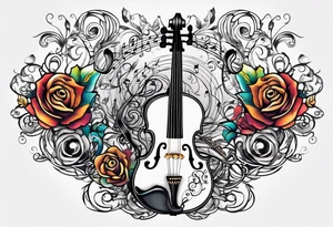 4 different tangled line designs representing music tattoo idea