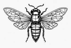 Full arm sleeve cicada tattoo idea