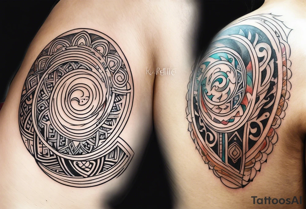 maori back and chest crescent design tattoo tattoo idea