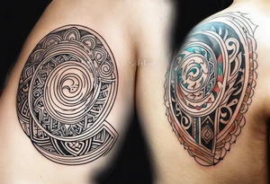 maori back and chest crescent design tattoo tattoo idea