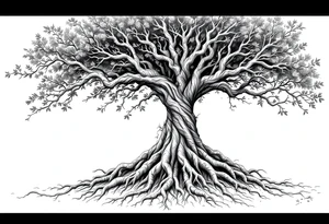 Tree of life big roots tattoo idea