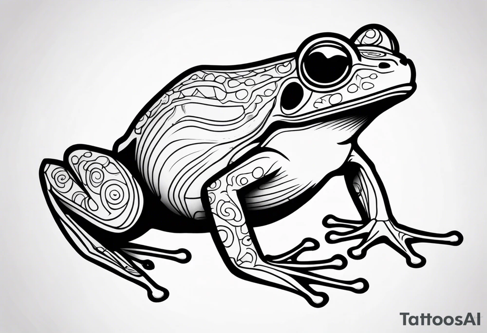 a psychedelic frog tattoo idea