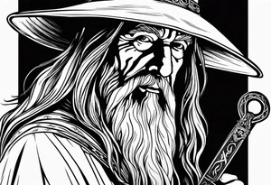 Gandalf with Santiago cross tattoo idea