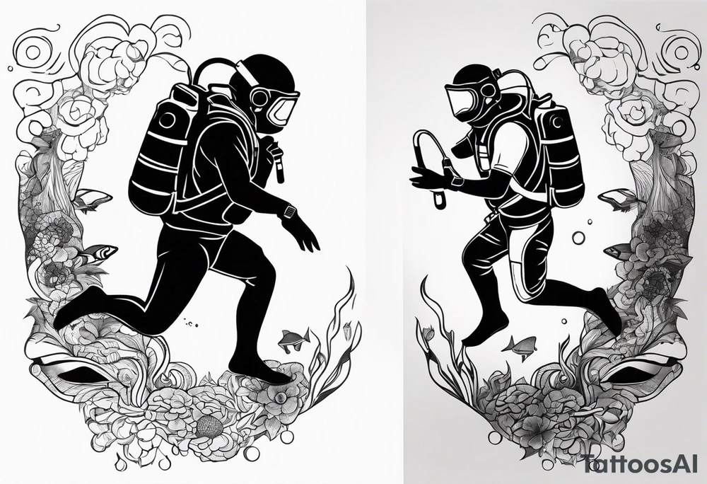 scuba diving tattoo idea