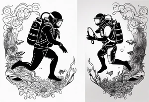 scuba diving tattoo idea