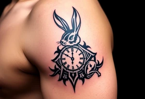 Rabbit with a Clock tattoo idea