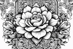 Floral, strength, beauty tattoo idea