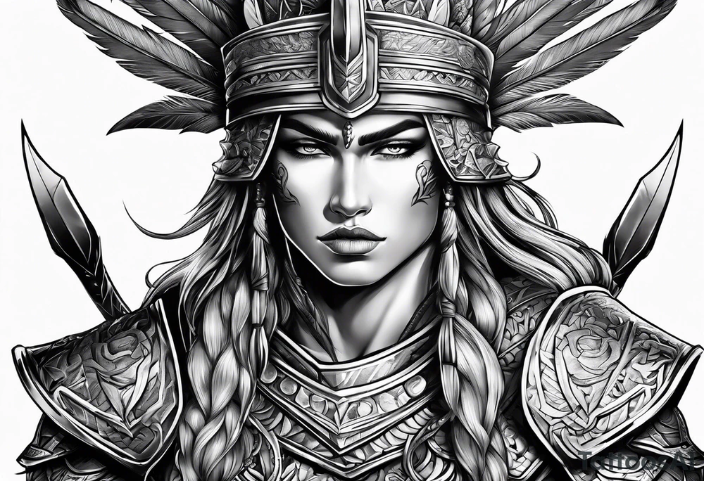 brave and powerful warrior tattoo idea