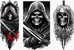 Katana and grim reaper tattoo idea
