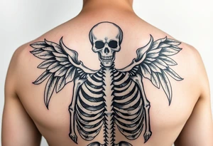Skeleton Charro negro in American traditional style tattoo idea