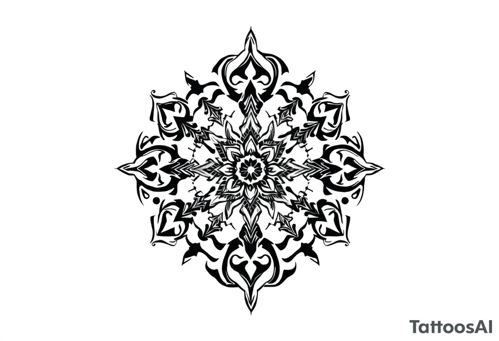 mytical shaman and witch ancient ornament with rhyme tattoo idea