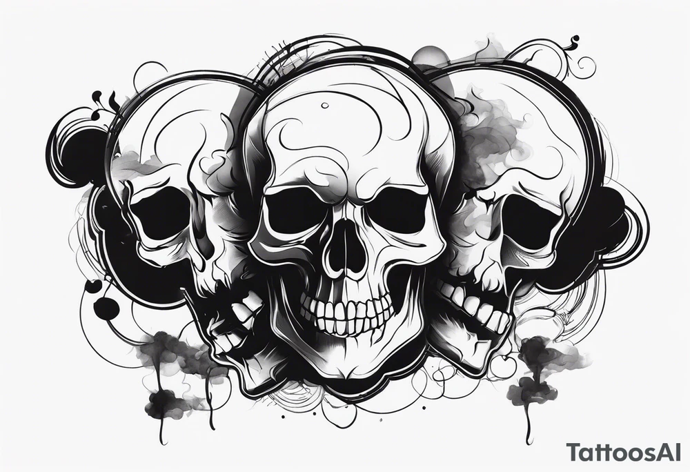 Skulls in smoke tattoo idea