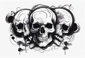 Skulls in smoke tattoo idea