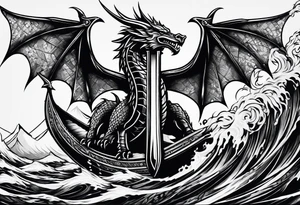Valhalla sword shield dragon axe viking 
ship tattoo idea