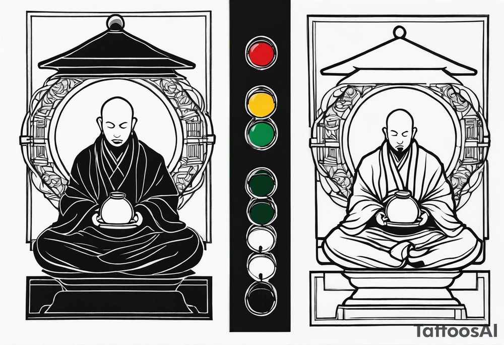 Zen Monk and a Traffic-light tattoo idea