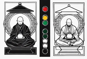 Zen Monk and a Traffic-light tattoo idea