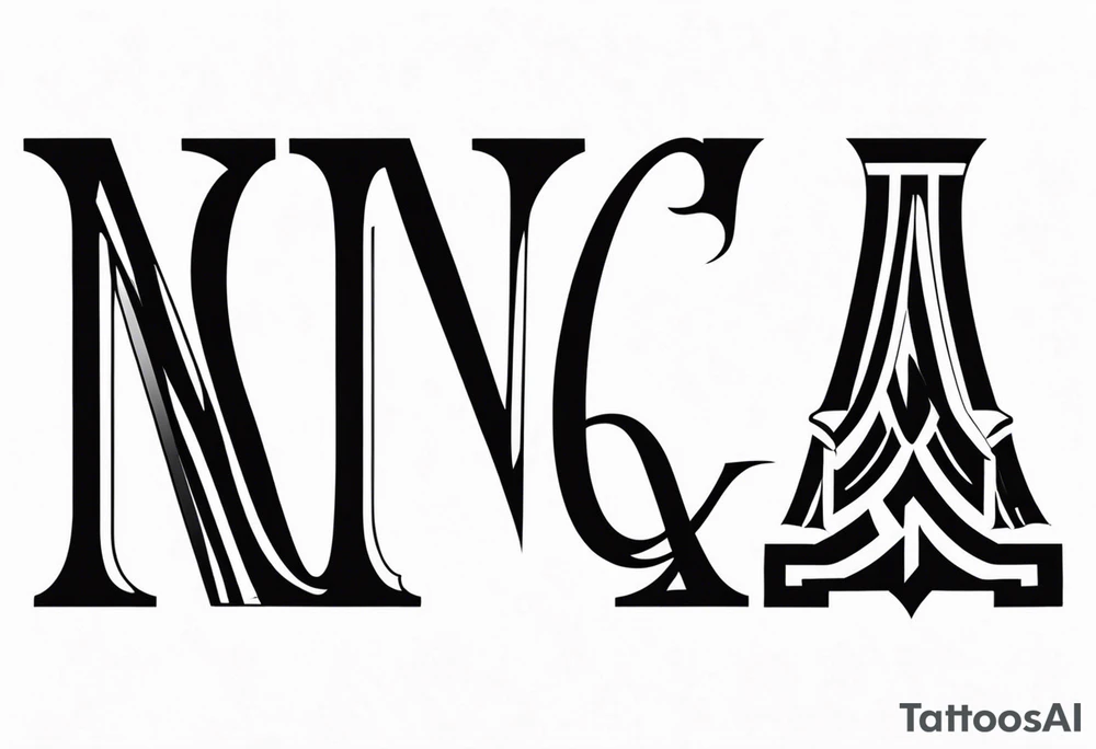 Initials NCA with roman numerals 9-15-16 tattoo idea