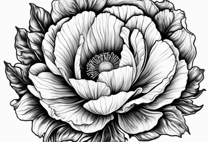 WORLD GLOBE INSIDE POPPY FLOWER BUD tattoo idea