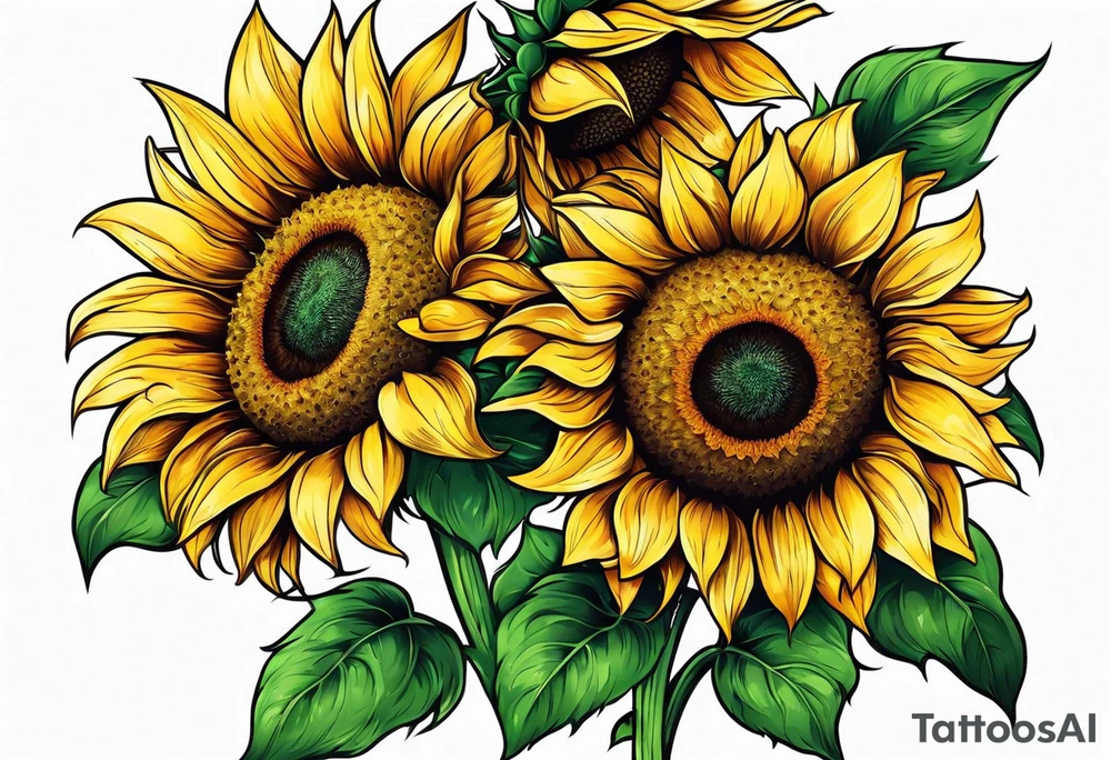 Sunflower corner tattoo idea