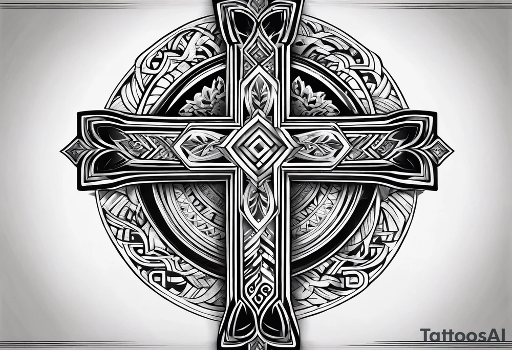 Samoan christian cross tattoo idea