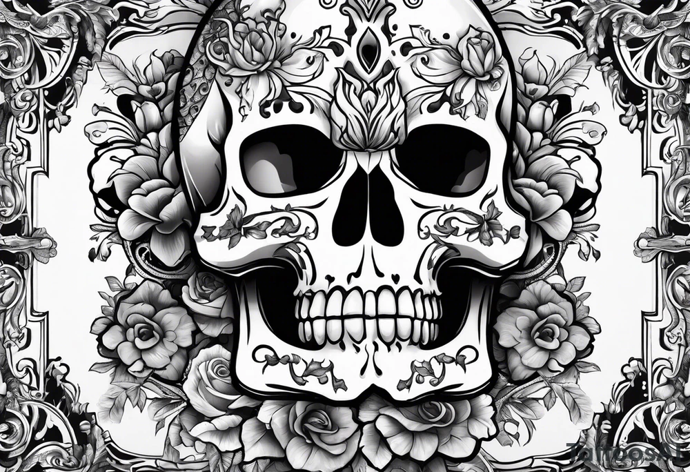 Guitar, skulls, flowers, cute dragon tattoo idea
