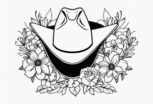floral cowboy tattoo idea