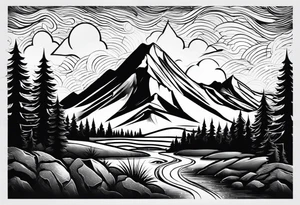 Mountains generated by rain tattoo idea