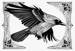 tall Raven tattoo idea