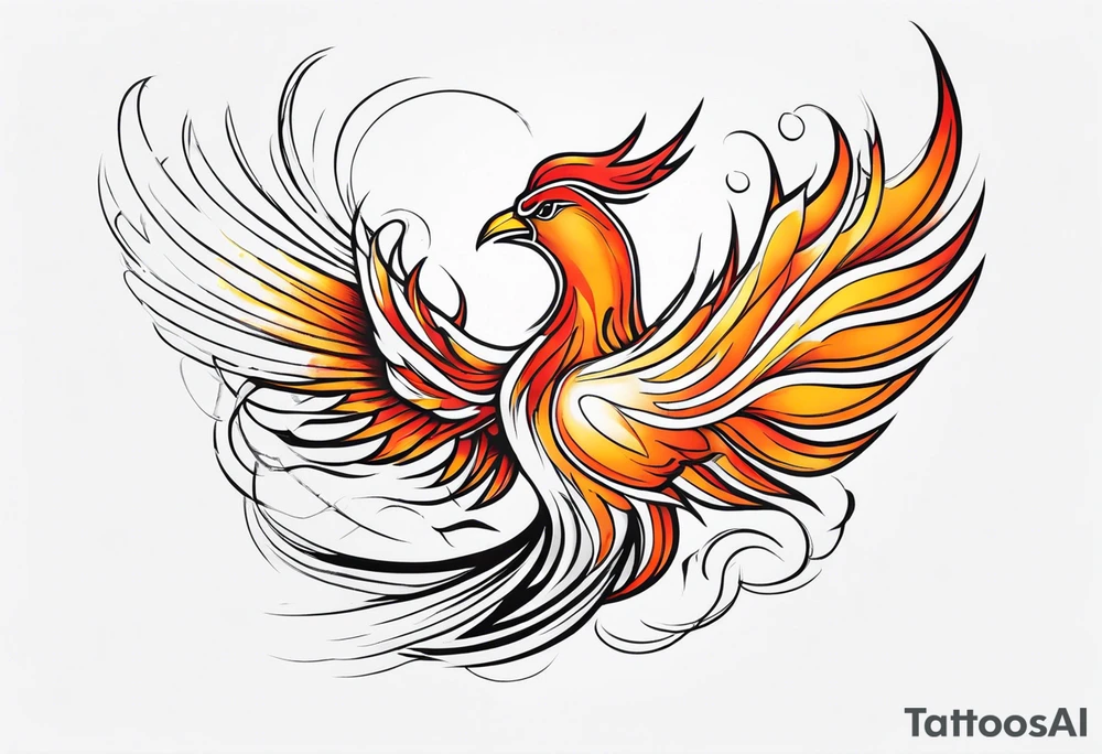 phoenix in fire tattoo idea
