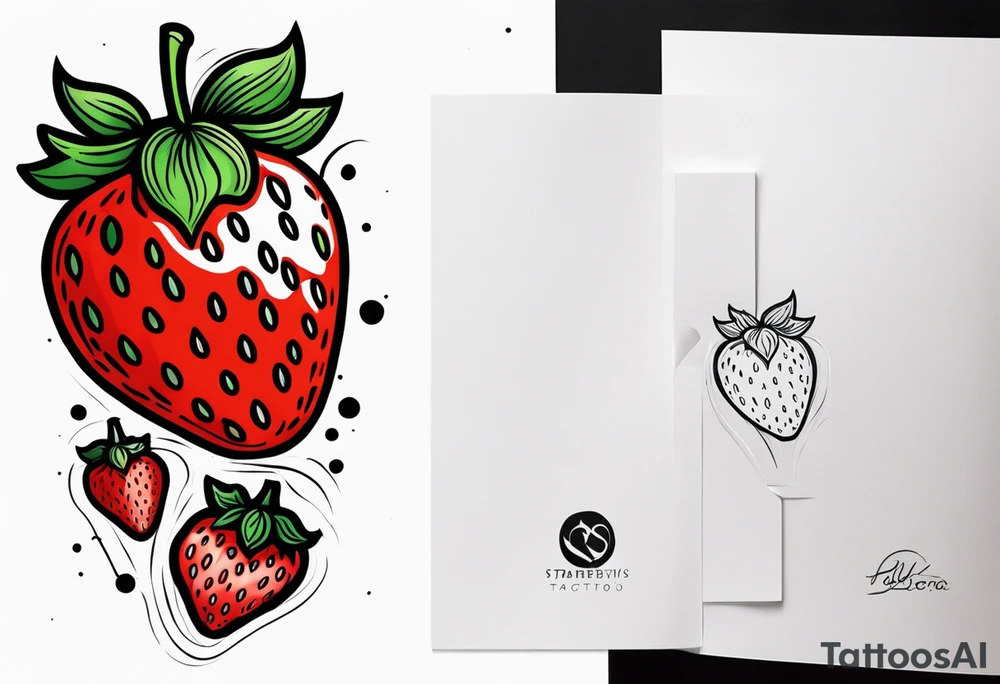 Individual Strawberry tattoo idea