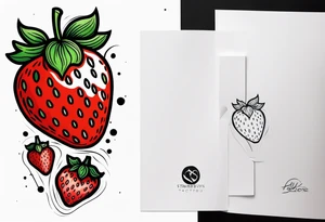 Individual Strawberry tattoo idea