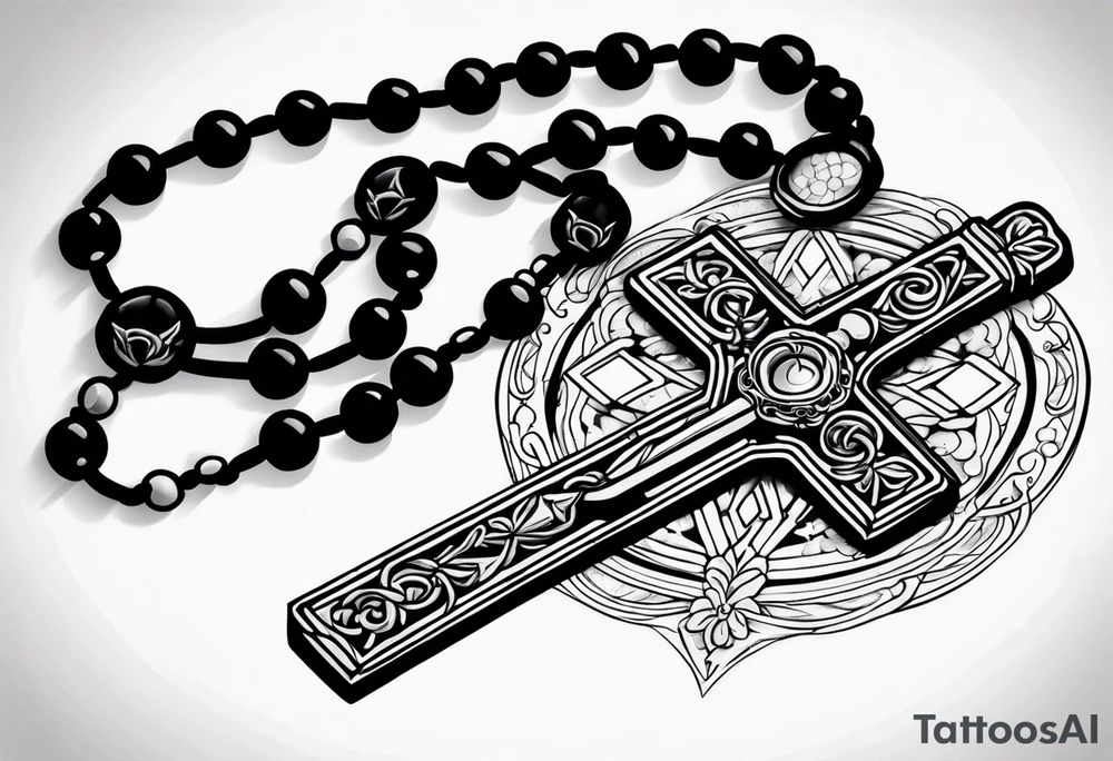 Rosary Beads Prayer tattoo idea