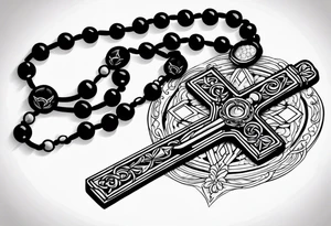 Rosary Beads Prayer tattoo idea