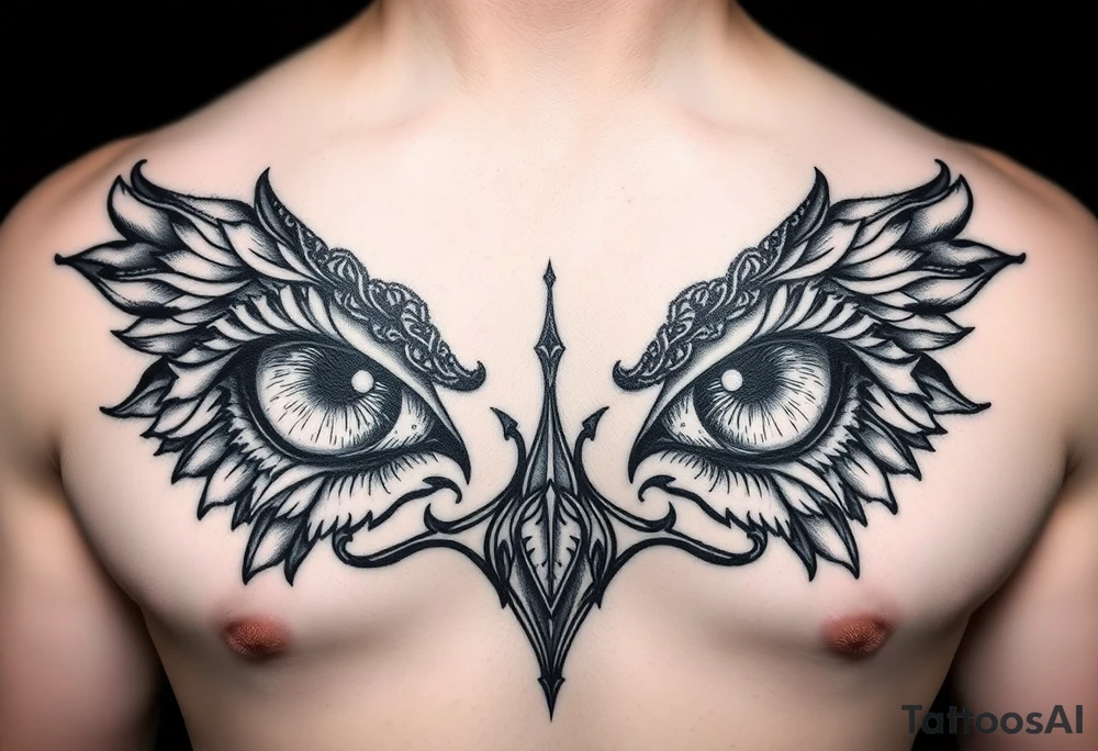 Eyes big and small on my chest tattoo idea