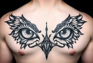 Eyes big and small on my chest tattoo idea