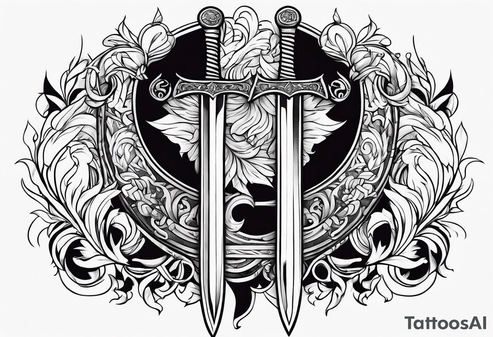 Georgian writing with sword tattoo idea