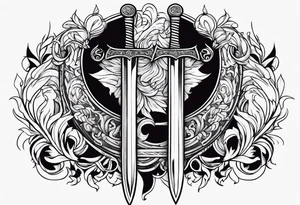 Georgian writing with sword tattoo idea