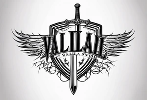 Valhalla
sword shield barbed  wire tattoo idea