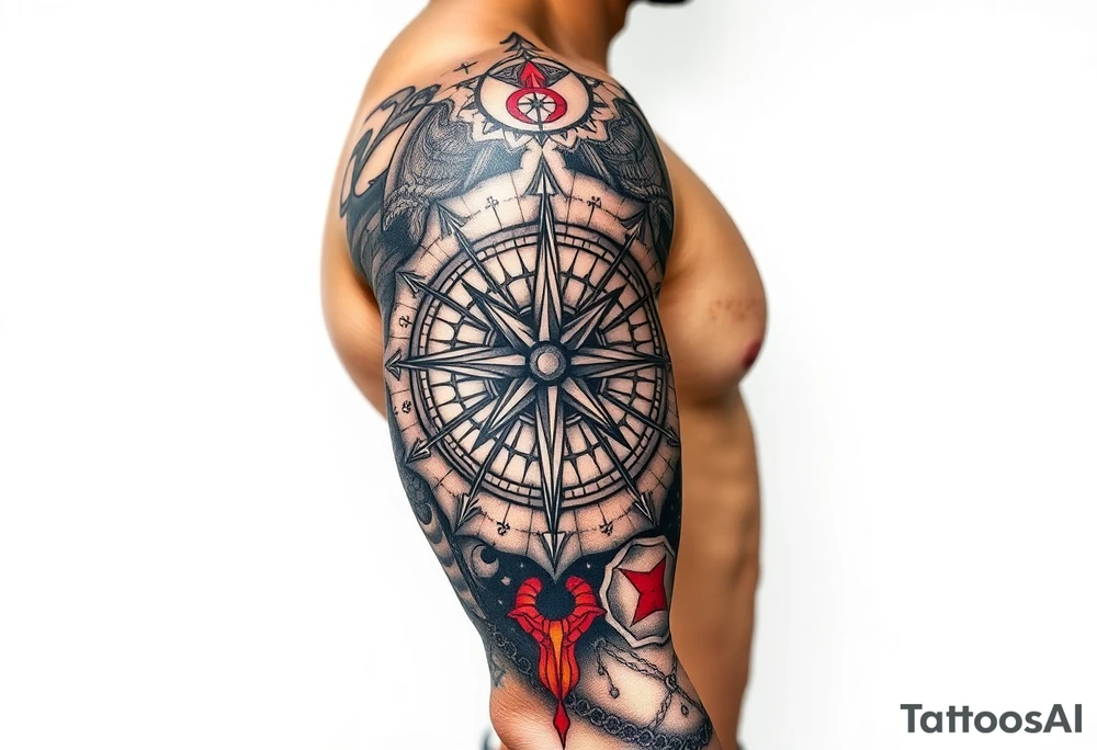 compass tattoo idea