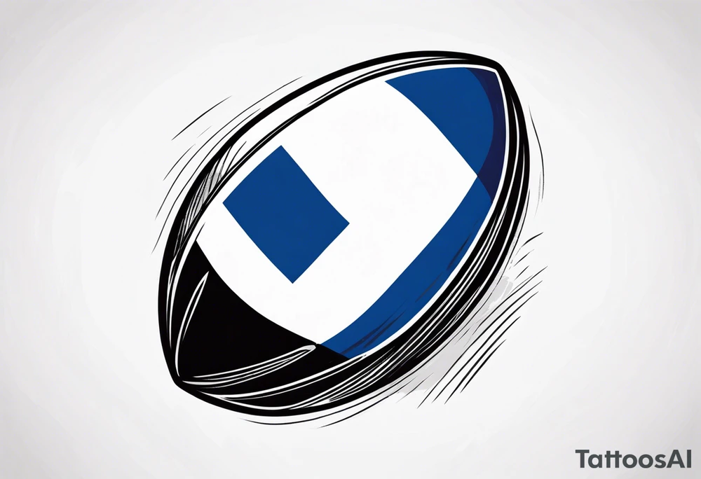 Rugby ball with Finland flag tattoo idea