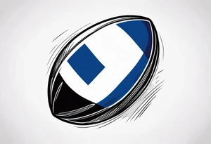 Rugby ball with Finland flag tattoo idea