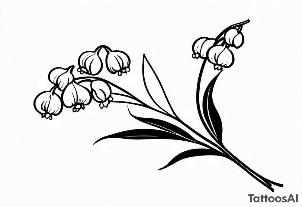 Sideways Stem of lily of the valley tattoo idea