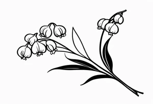 Sideways Stem of lily of the valley tattoo idea