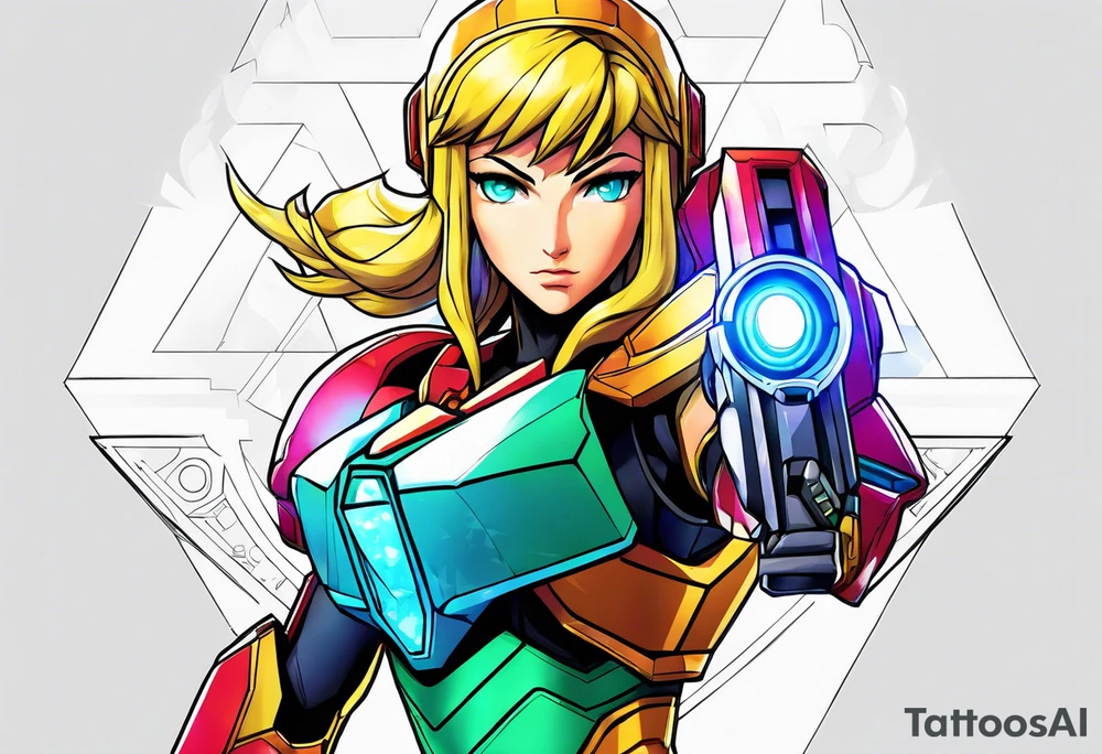 Samus shooting a triforce tattoo idea