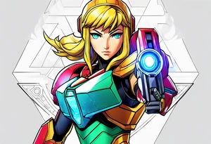 Samus shooting a triforce tattoo idea