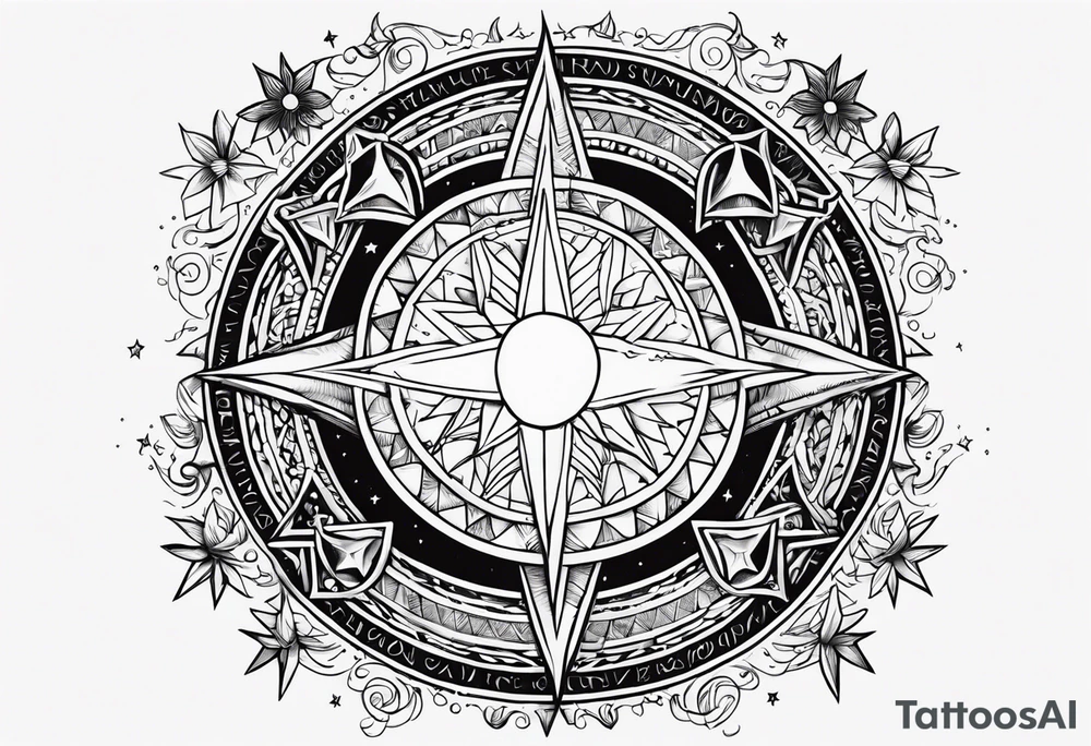 1 small sun, star, moon and the words, "My Blood, Your Blood, Our Blood" tattoo idea
